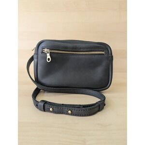 Parker Cay Black Leather Belt Bag